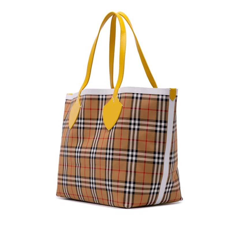 Burberry House Check Canvas The Giant Reversible Tote Brown Canvas Good condition - Back View