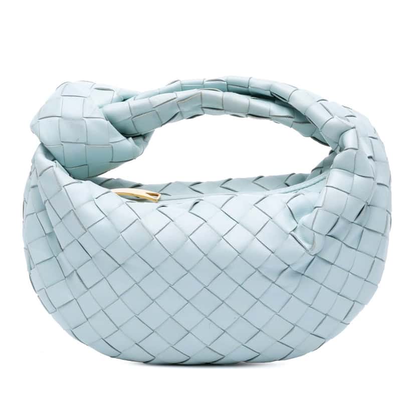 Bottega Veneta Mini Nappa Intrecciato Jodie Blue Leather Good condition - Front View