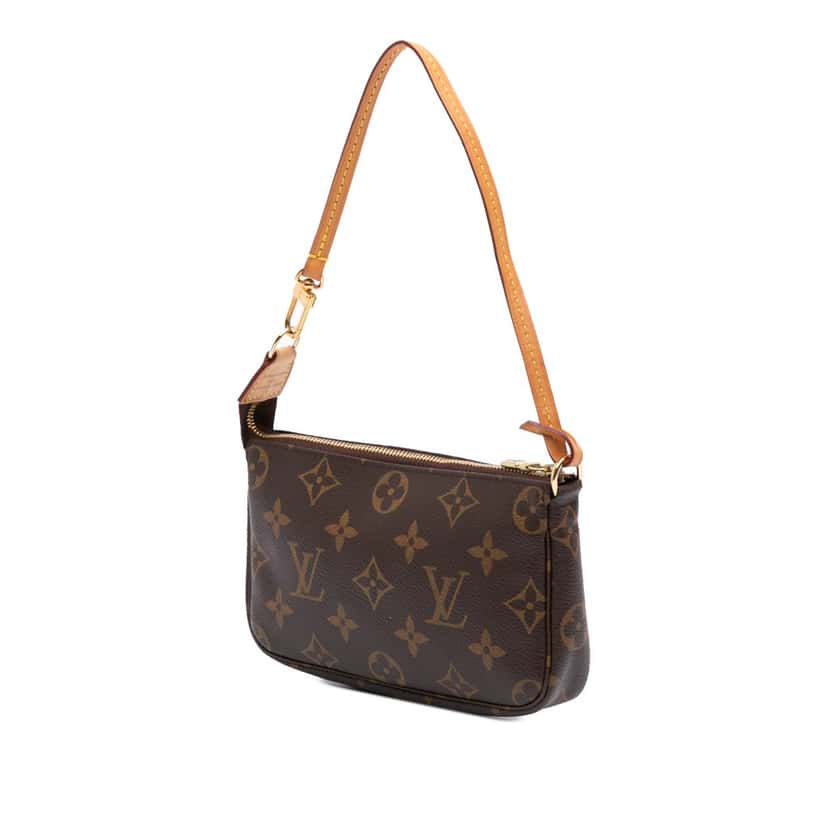 Louis Vuitton Monogram Mini Pochette Accessoires Brown Canvas Good condition - Back View