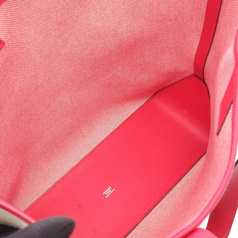 Hermès Toile H and Swift Cabas H en Biais 40 Pink Canvas Good condition - Model View
