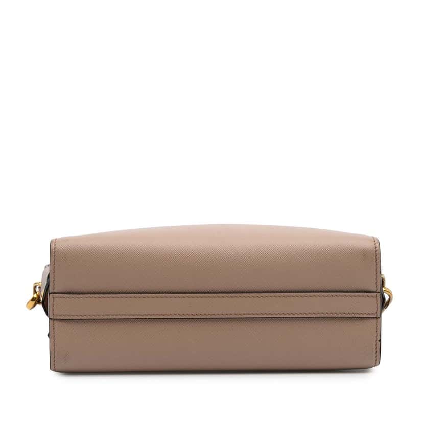 Prada Saffiano and City Calf Esplanade Crossbody Brown Leather Good condition - Inside View