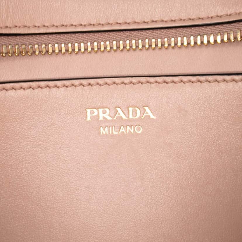 Prada Saffiano and City Calf Esplanade Crossbody Brown Leather Good condition - Box View