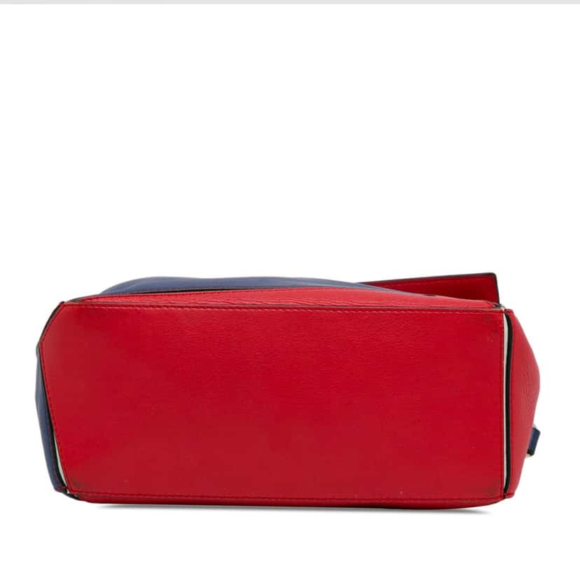 Loewe Small Bicolor Calfskin Puzzle Satchel Red Leather Good condition - Model View