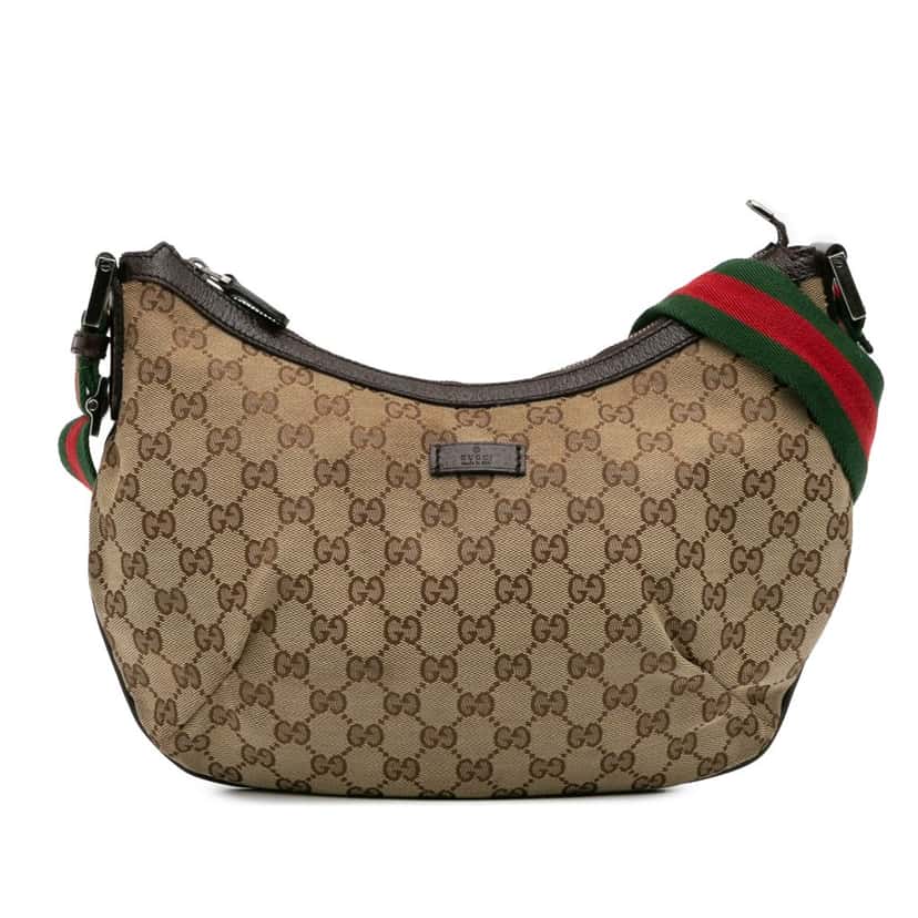 Gucci GG Canvas Web Crossbody Brown Canvas Good condition - Front View