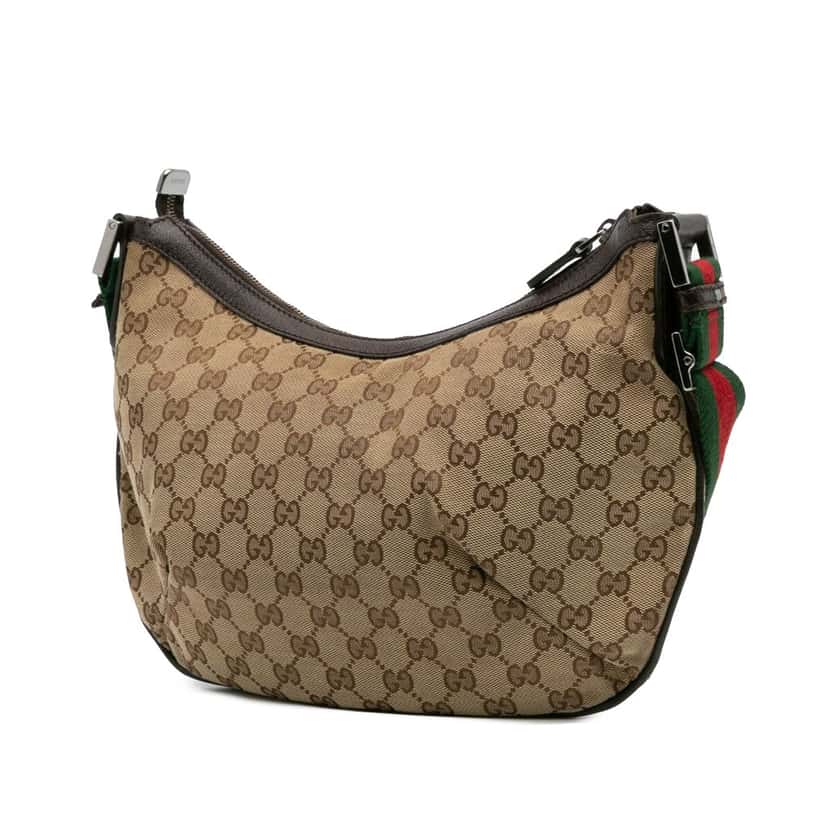 Gucci GG Canvas Web Crossbody Brown Canvas Good condition - Back View