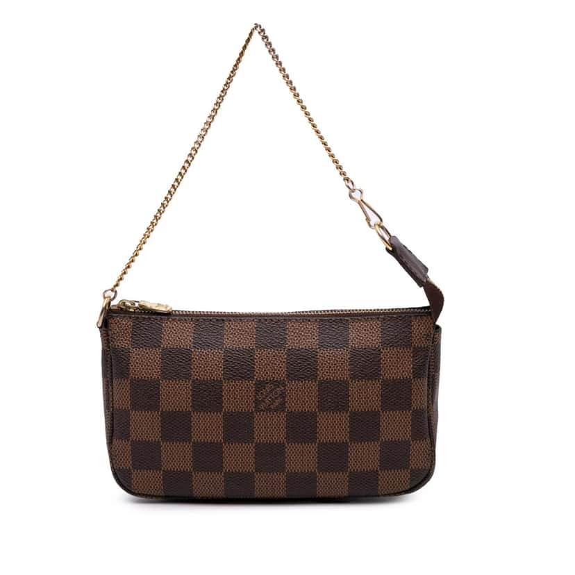 Louis Vuitton Damier Ebene Mini Pochette Accessoires Brown Canvas Good condition - Front View