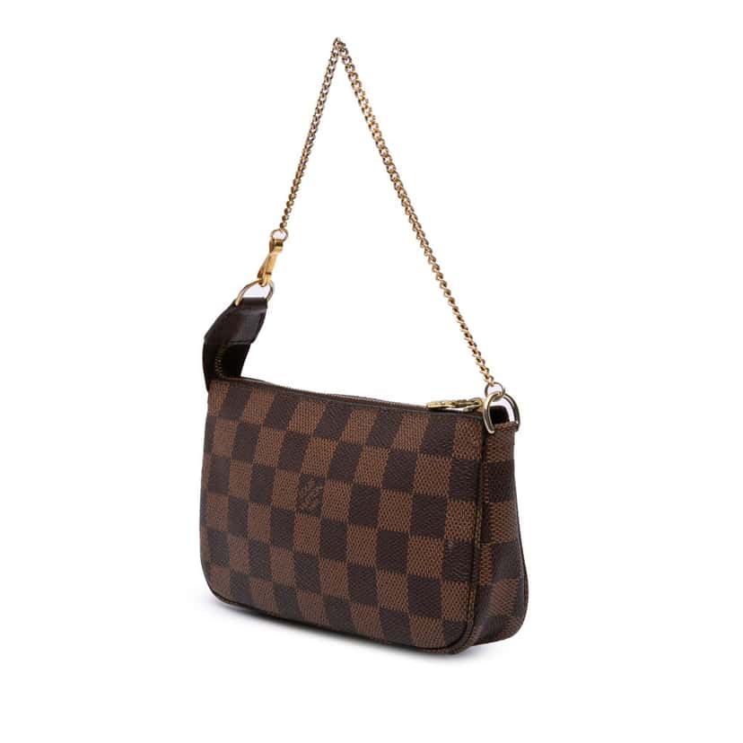 Louis Vuitton Damier Ebene Mini Pochette Accessoires Brown Canvas Good condition - Back View