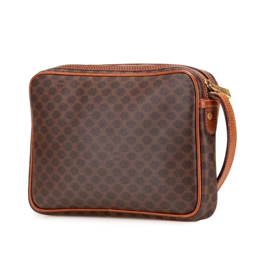 Celine Macadam Coated Canvas Clutch Brown Canvas Good condition - Back View