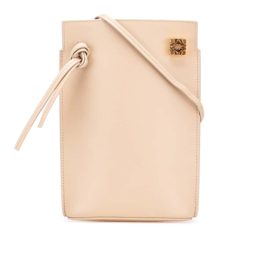 Loewe Calfskin Dice Pocket Crossbody Brown Leather Good condition - Front View