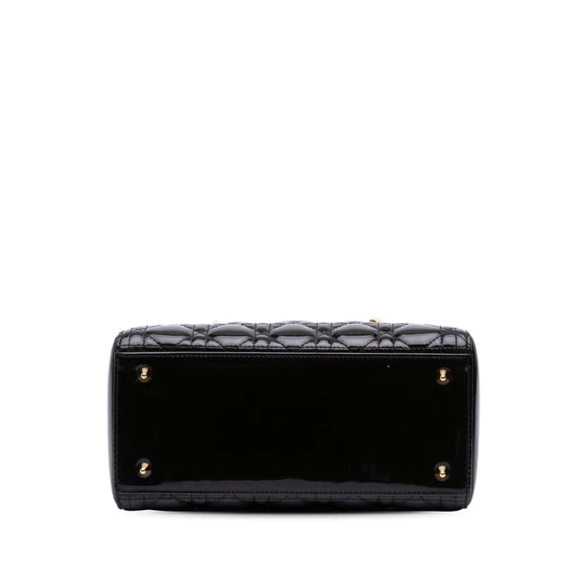 Dior Medium Patent Cannage Lady Dior Black Leather Good condition - Inside View
