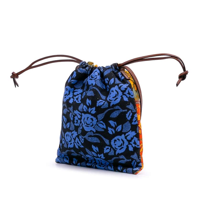 Loewe Paulas Ibiza Canvas Angel Drawstring Crossbody Orange Canvas Good condition - Back View