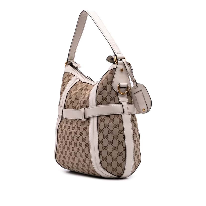 Gucci Medium GG Canvas Running Satchel Brown Canvas Good condition - Back View