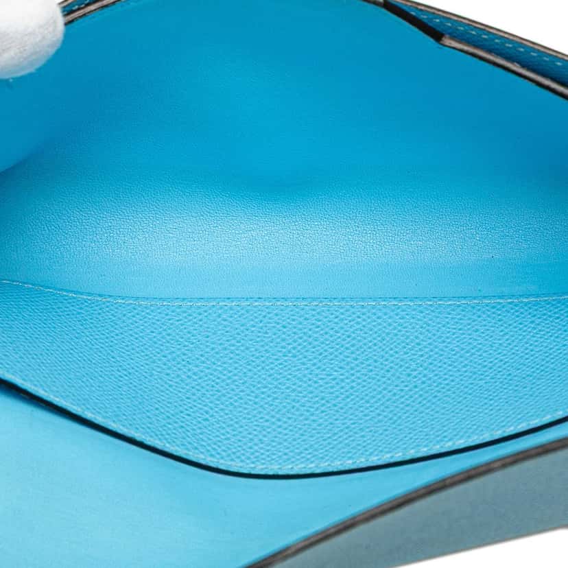 Hermès Epsom Passant Long Wallet Blue Leather Good condition - Box View