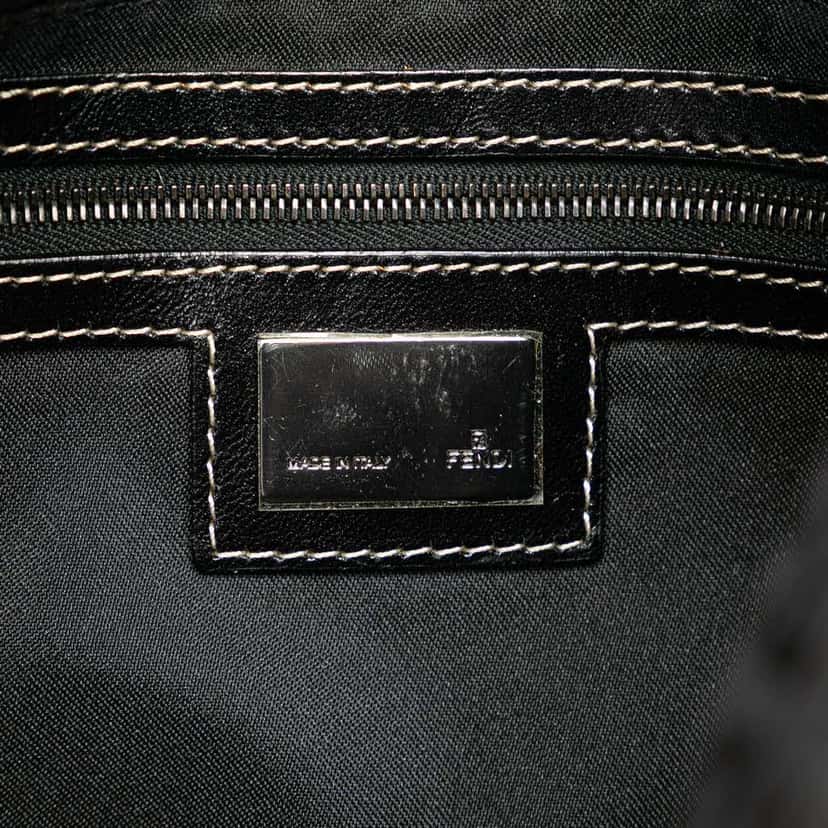 Fendi Zucchino Canvas Double Flap Mamma Black Canvas Good condition - Box View