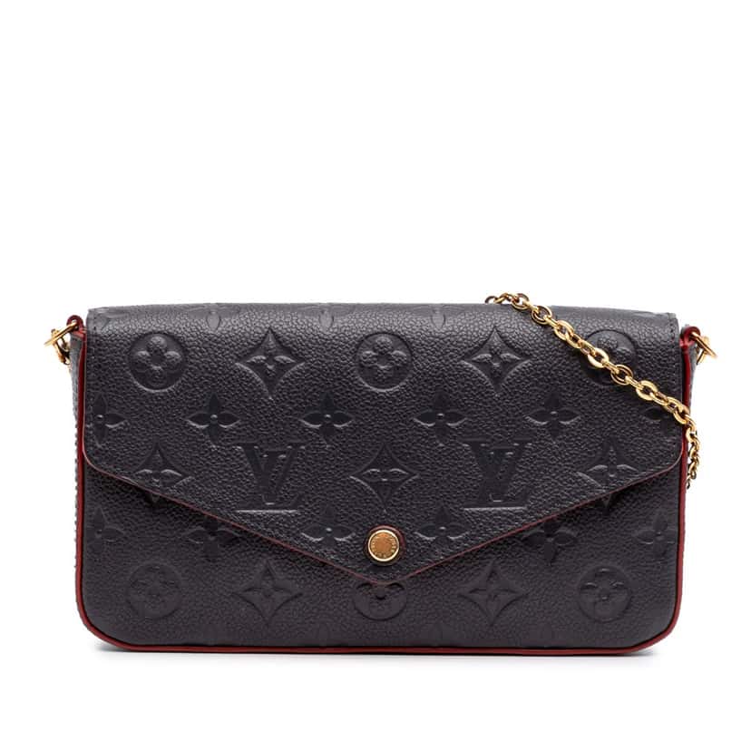 Louis Vuitton Monogram Empreinte Pochette Felicie Blue Leather Good condition - Front View