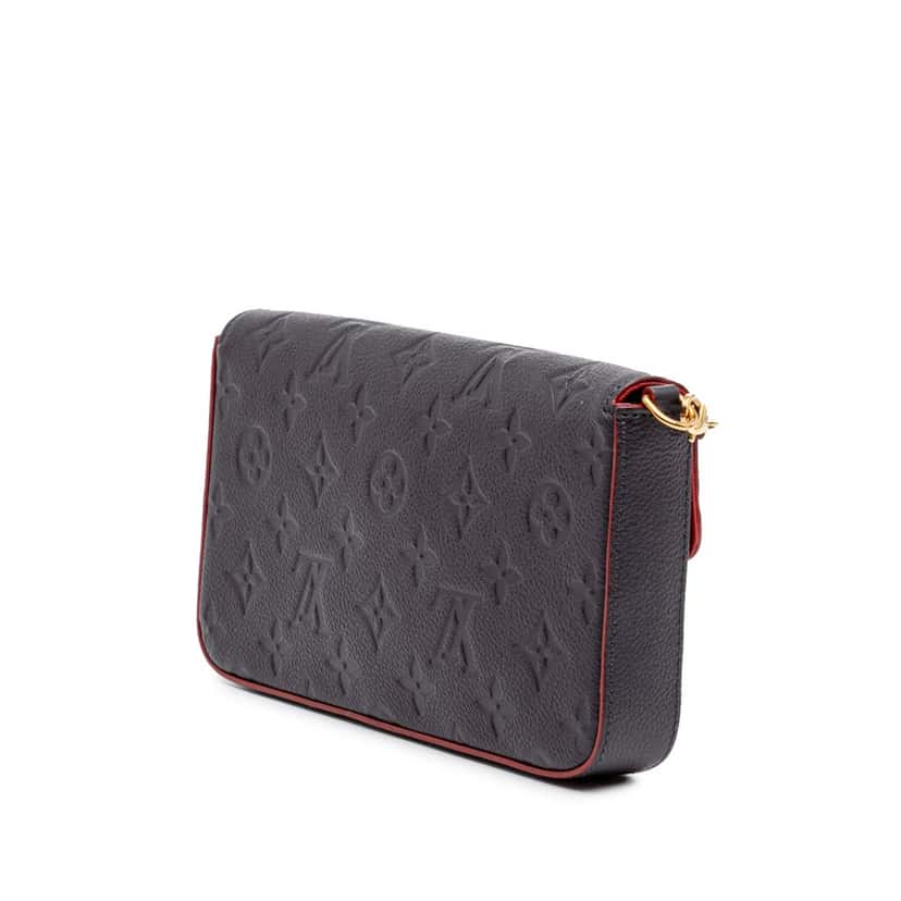 Louis Vuitton Monogram Empreinte Pochette Felicie Blue Leather Good condition - Back View