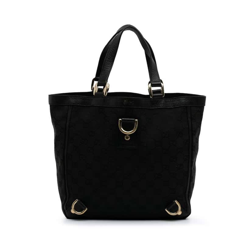 Gucci GG Canvas Abbey D Ring Tote Black Canvas Good condition - Front View