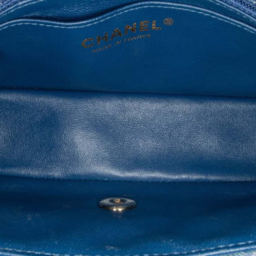 Chanel Mini Rectangular Multicolor Classic Denim Single Flap Blue Denim Good condition - Box View