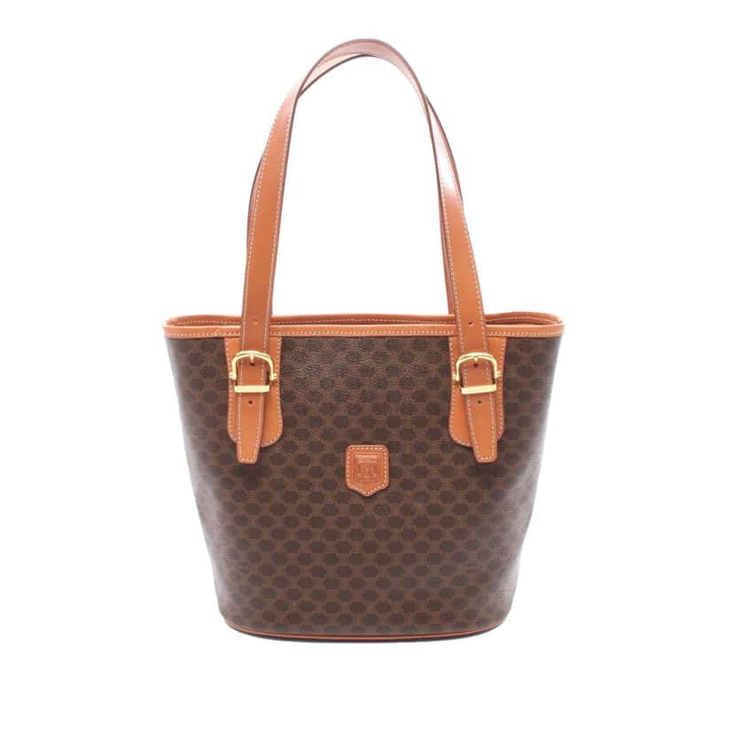 Celine Macadam Coated Canvas Handbag Brown Canvas Good condition - Front View