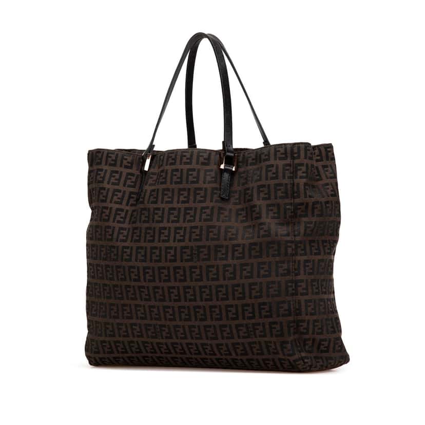 Fendi Zucchino Canvas Tote Brown Canvas Good condition - Back View