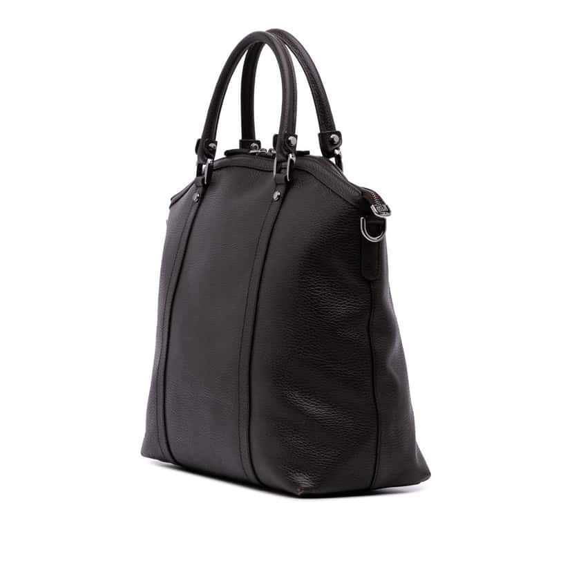 Gucci Large Leather GG Charm Dome Satchel Brown Leather Good condition - Back View