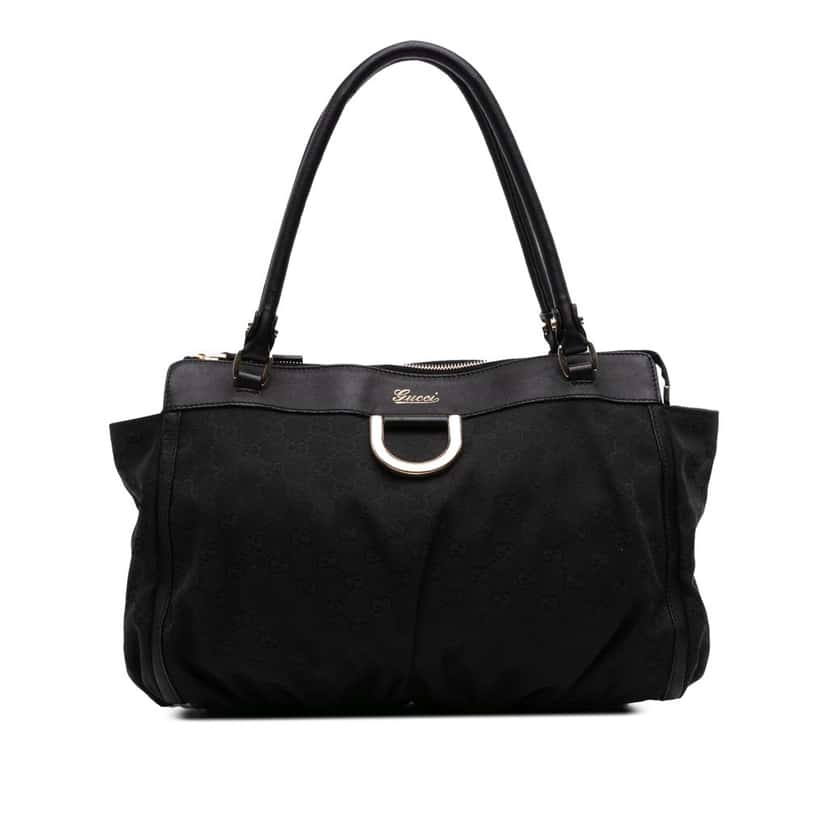 Gucci GG Canvas Abbey D Ring Tote Black Canvas Good condition - Front View