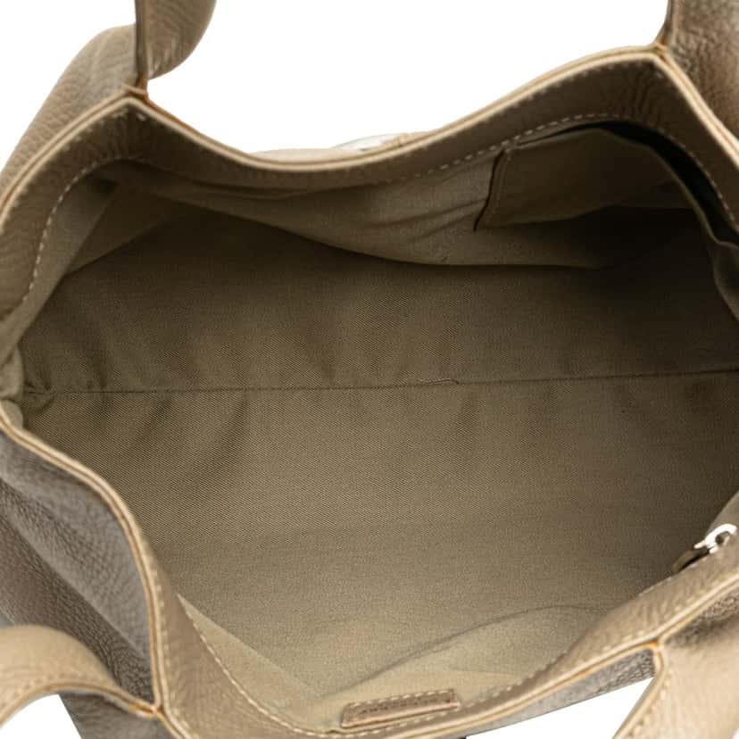Burberry House Check Trimmed Leather Horn Toggle Tote Brown Leather Good condition - Model View
