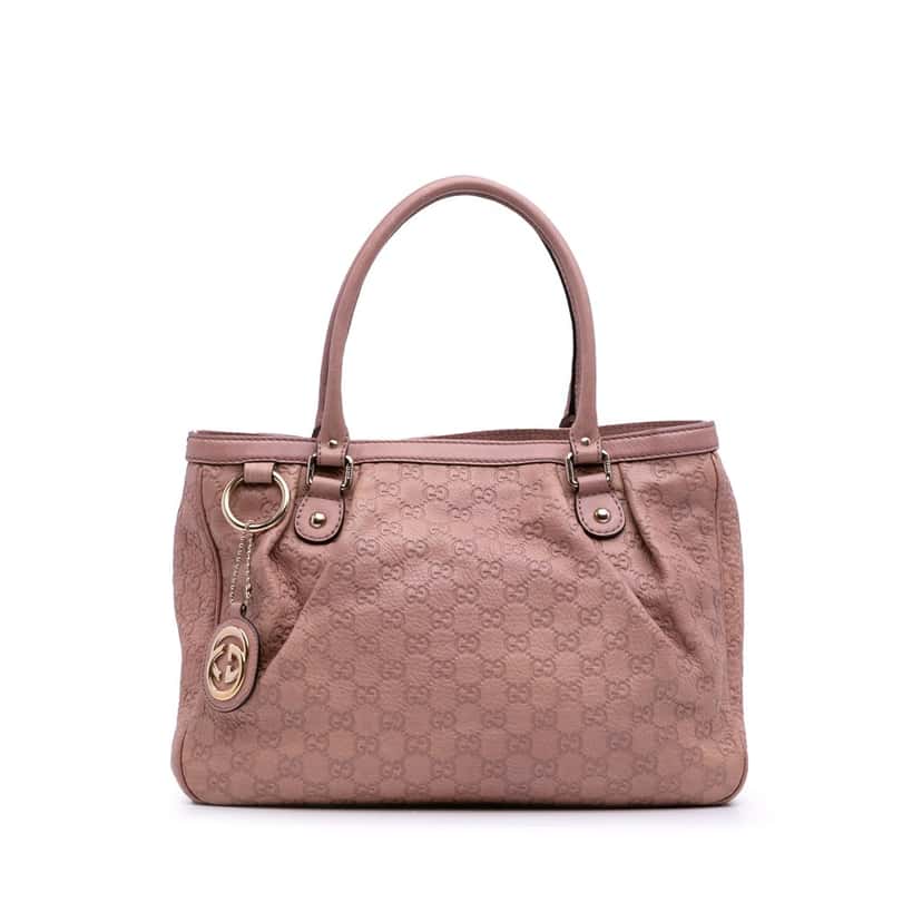 Gucci Guccissima Sukey Tote Pink Leather Good condition - Front View