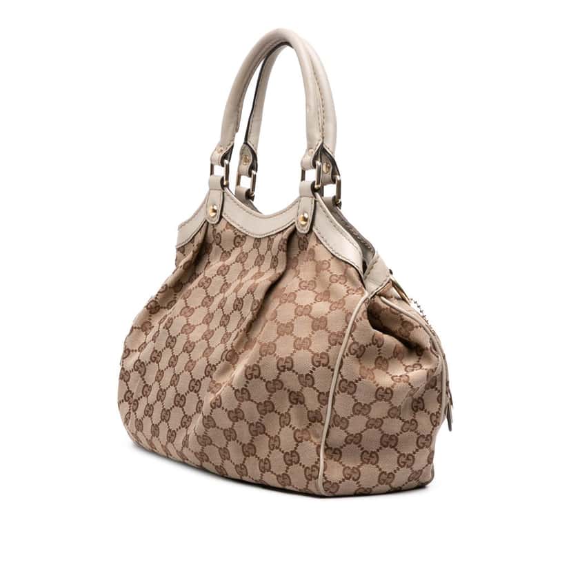 Gucci Medium GG Canvas Sukey Tote Brown Canvas Good condition - Back View