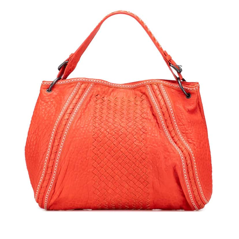 Bottega Veneta Leather Intrecciato Tote Orange Leather Good condition - Front View