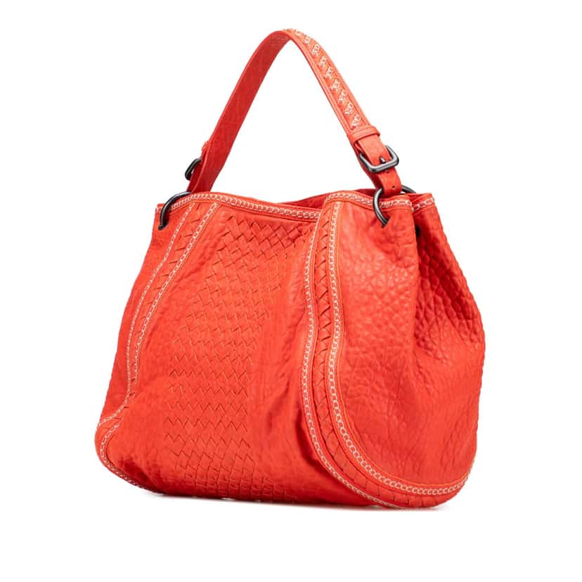 Bottega Veneta Leather Intrecciato Tote Orange Leather Good condition - Back View