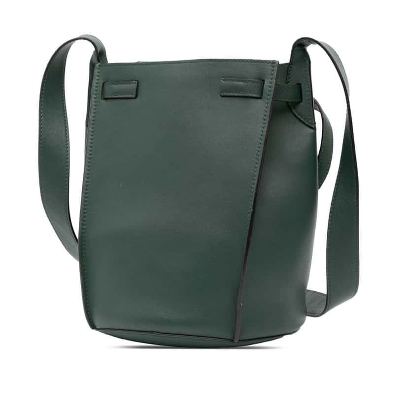 Celine Leather Big Bag Bucket Crossbody Green Leather Good condition - Back View