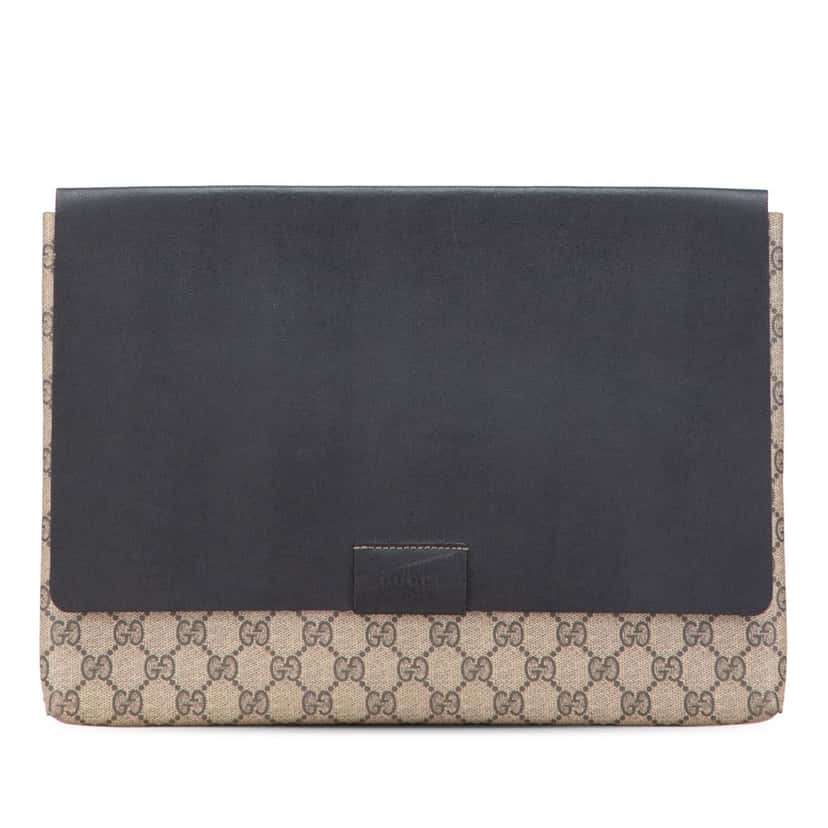 Gucci Large GG Supreme Clutch Brown Canvas Good condition - Front View