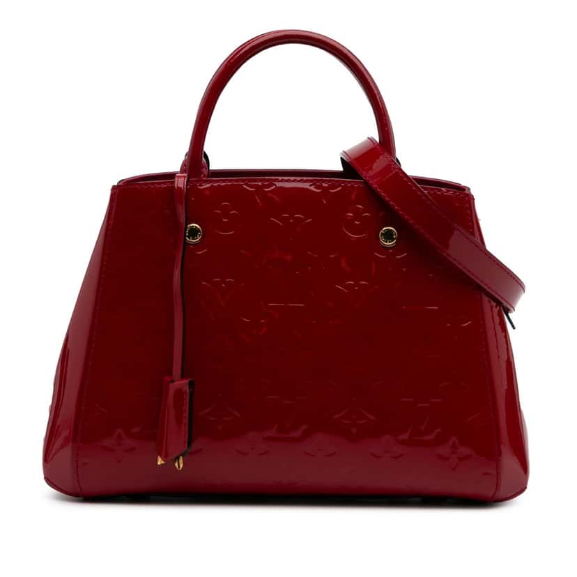 Louis Vuitton Monogram Vernis Montaigne BB Red Leather Good condition - Front View