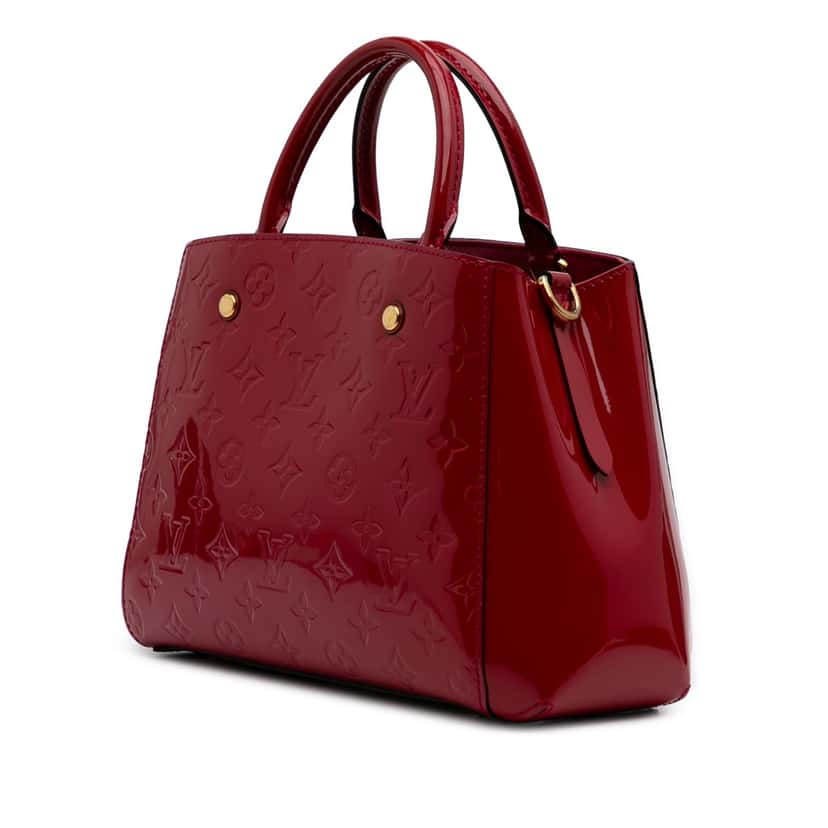Louis Vuitton Monogram Vernis Montaigne BB Red Leather Good condition - Back View