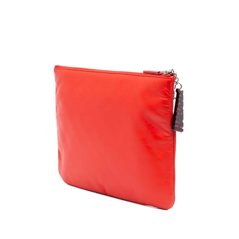 Chanel Medium Printed Lambskin Cuba La Habana O Case Clutch Red Leather Good condition - Back View