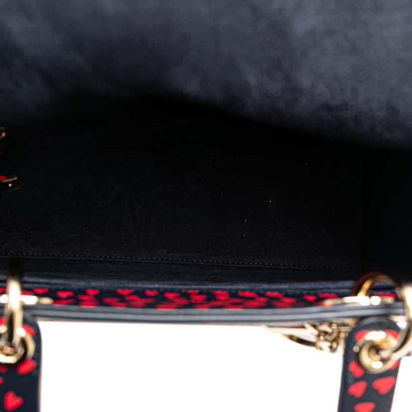 Dior Medium Calfskin I Love Paris Lady Dior Blue Leather Very good condition - Box View