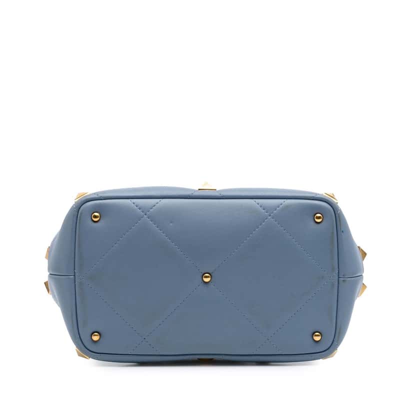 Valentino Nappa Roman Stud The Handle Bag Blue Leather Good condition - Inside View