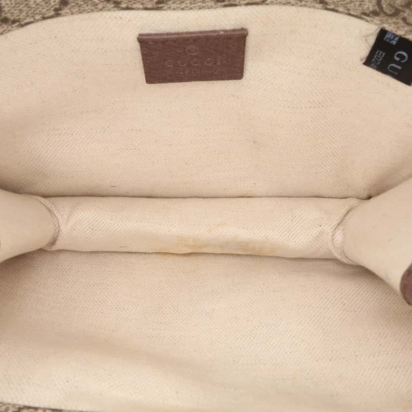 Gucci Small GG Supreme Web Neo Vintage Double Flap Messenger Bag Brown Canvas Good condition - Model View