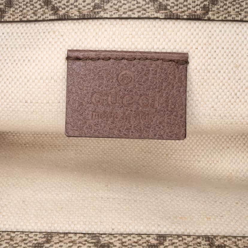 Gucci Small GG Supreme Web Neo Vintage Double Flap Messenger Bag Brown Canvas Good condition - Box View