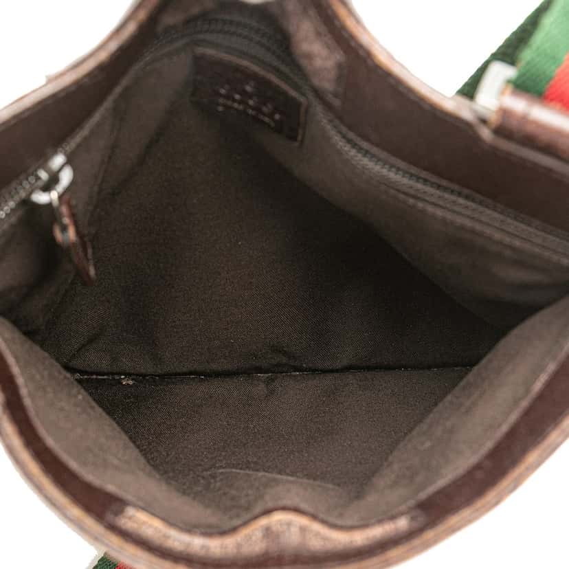 Gucci GG Canvas Web Crossbody Brown Canvas Good condition - Model View