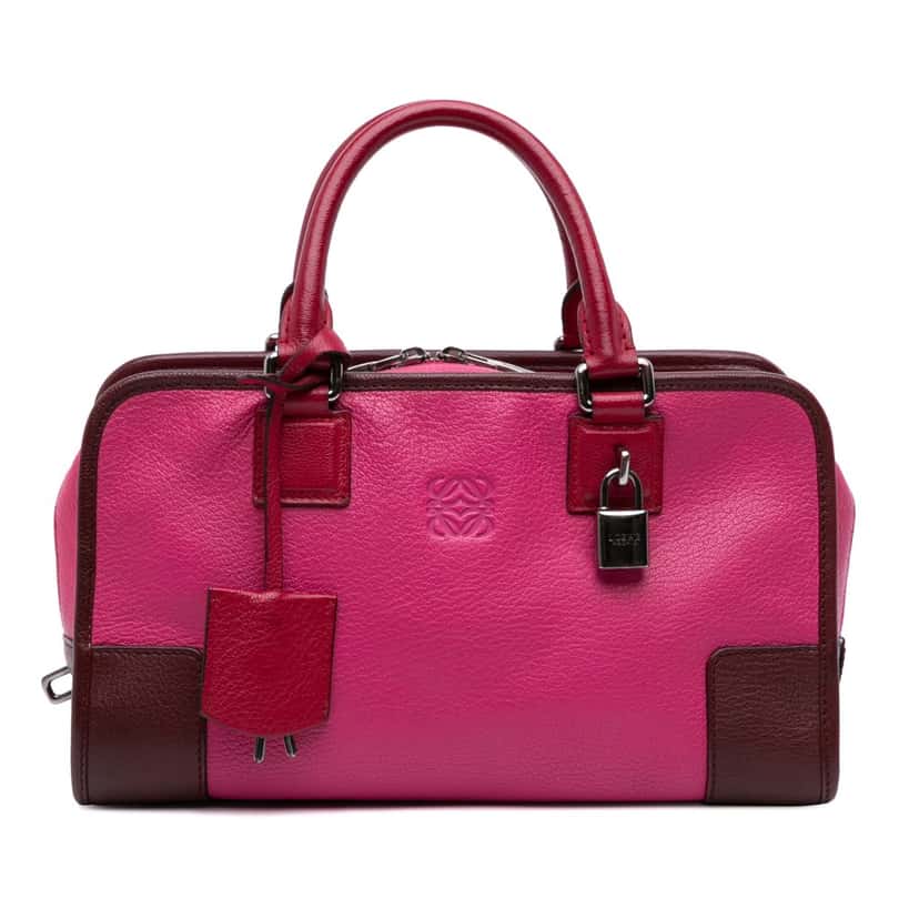 Loewe Tricolor Goatskin Amazona 28 Pink Leather Good condition - Front View