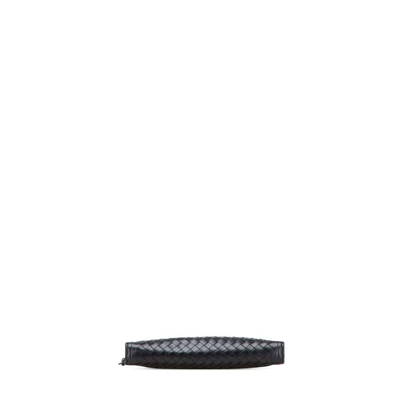 Bottega Veneta Nappa Intrecciato Double Zip Clutch Black Leather Good condition - Inside View