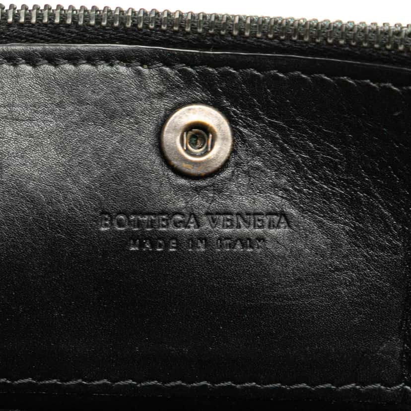 Bottega Veneta Nappa Intrecciato Double Zip Clutch Black Leather Good condition - Box View