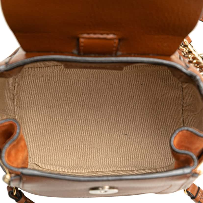 Chloé Mini Calfskin and Suede Faye Backpack Brown Leather Good condition - Model View