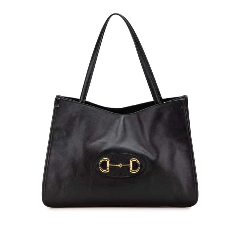 Gucci Medium Leather Horsebit 1955 Tote Black Leather Good condition - Front View