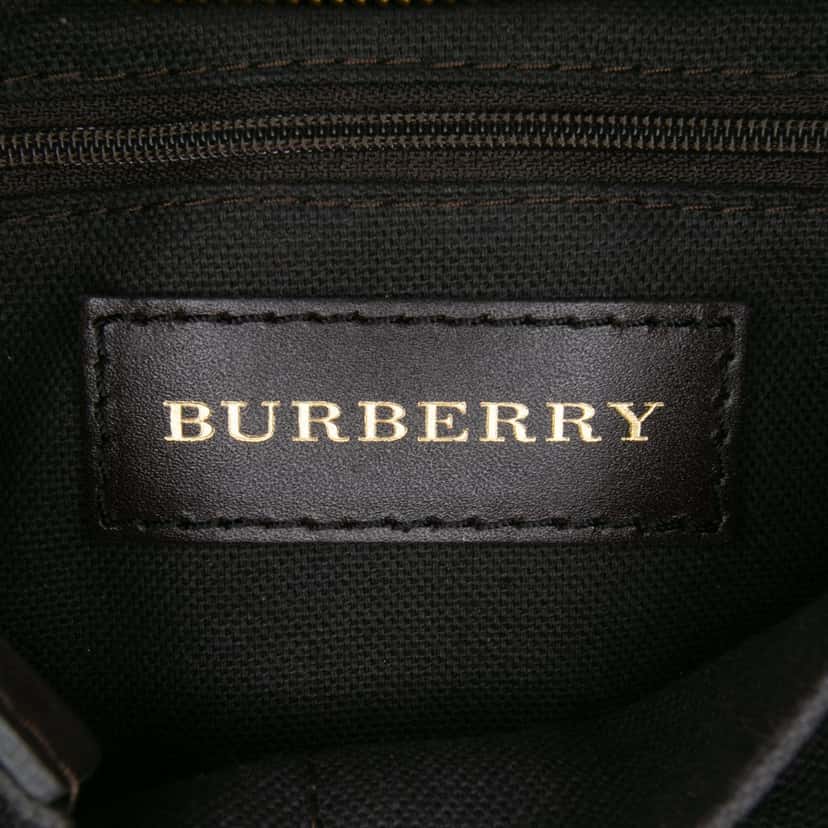 Burberry Medium Haymarket Check Coated Canvas Hartham Crossbody Brown Canvas Good condition - Box View