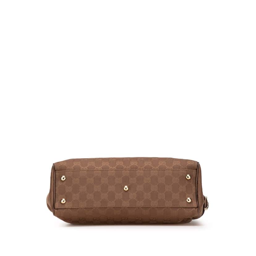 Gucci GG Canvas Web Tote Brown Canvas Good condition - Inside View