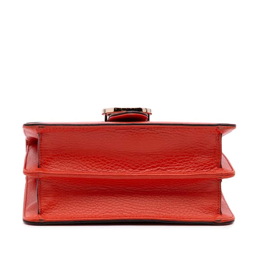 Gucci Small Dollar Calfskin Interlocking G Crossbody Orange Leather Good condition - Inside View