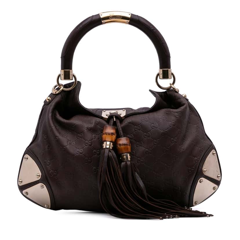 Gucci Guccissima Indy Hobo Brown Leather Good condition - Front View